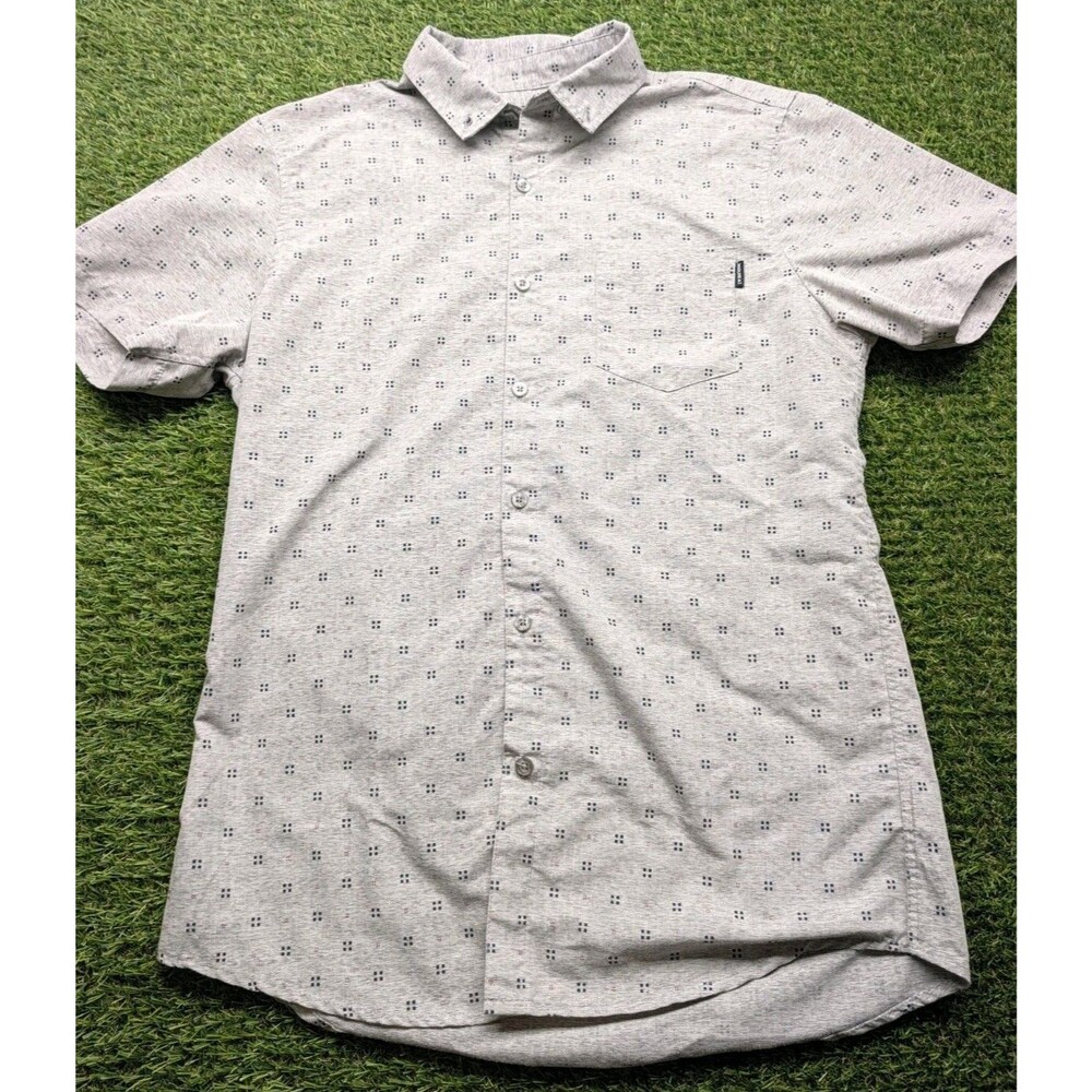 Molokai Surf Company mens button down shirt size M gray fish design cotton blend